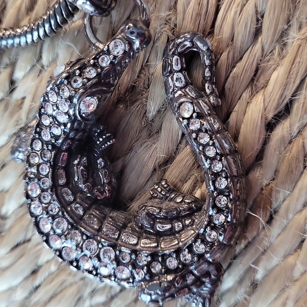 Elegant Brighton Silver Necklace with Crystal Accents - Picture 6 of 6